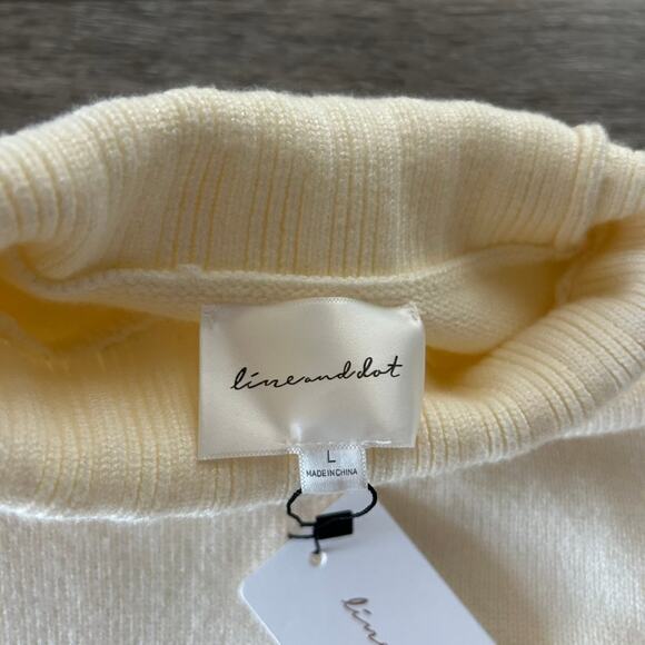 NWT Line & Dot Abbey‎ Sweater Dress Ivory Black Stripe Turtleneck Knit Large - Picture 7 of 16